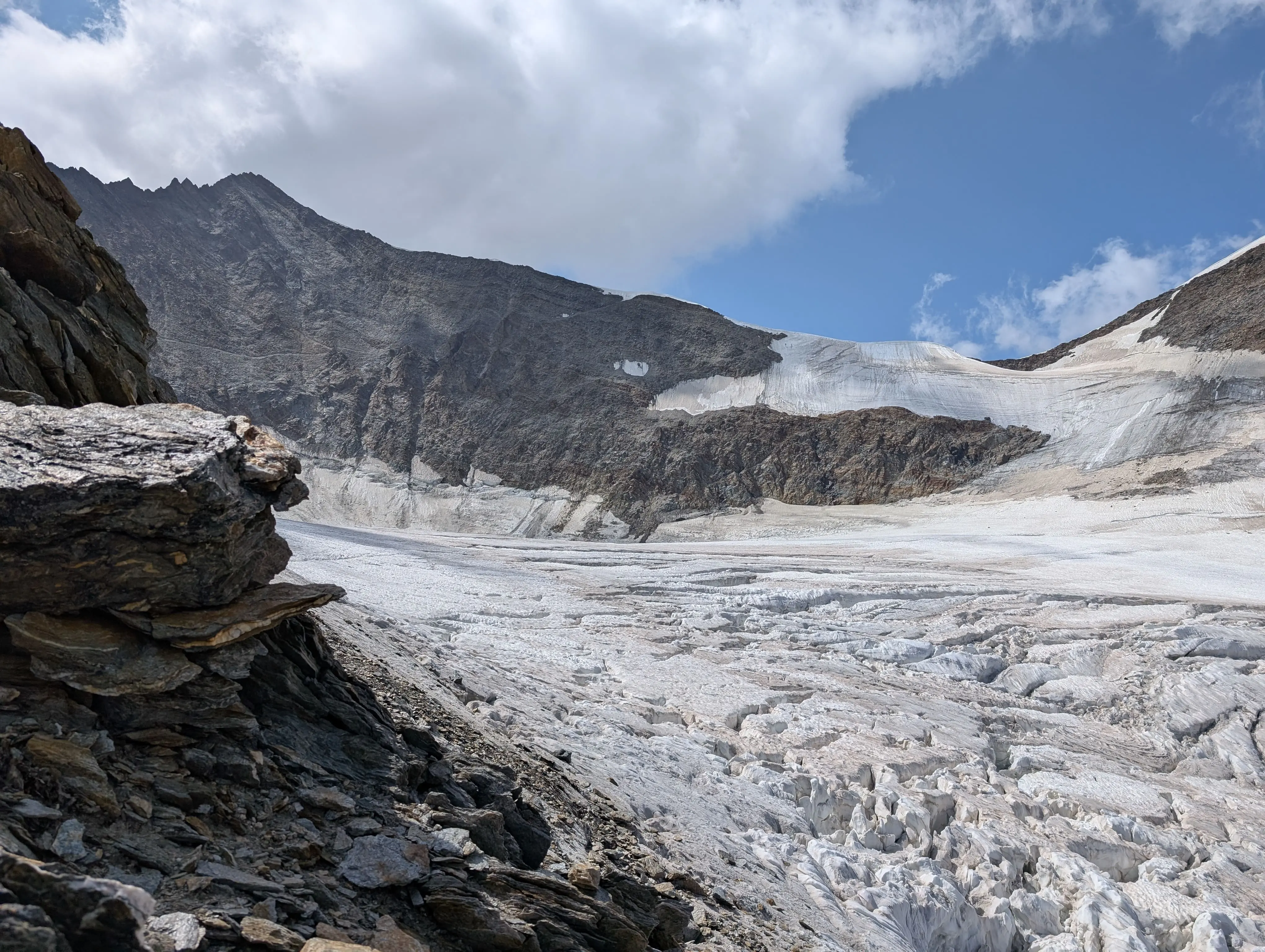 The glacier and icy slope
