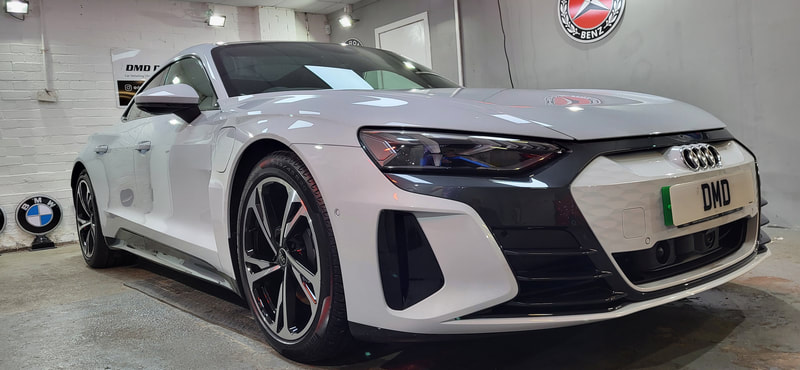 Audi e-tron GT after car detailing at DMD Car Detailing near Darnley
