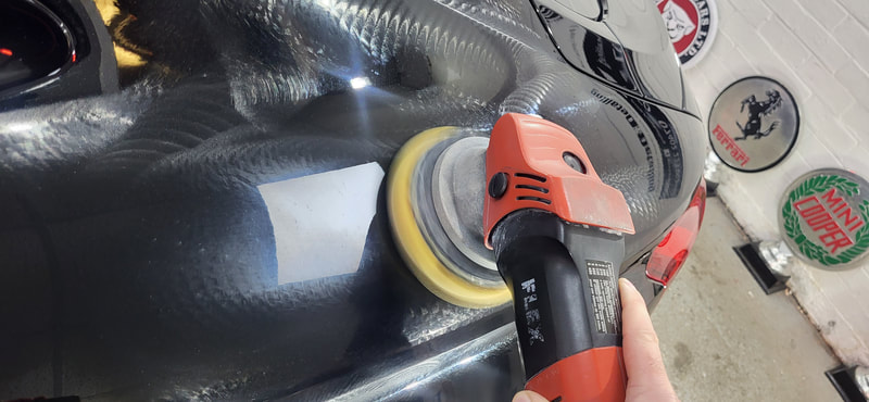 Paint Correction being carried out on Audi e-tron GT at DMD Car Detailing near Milngavie
