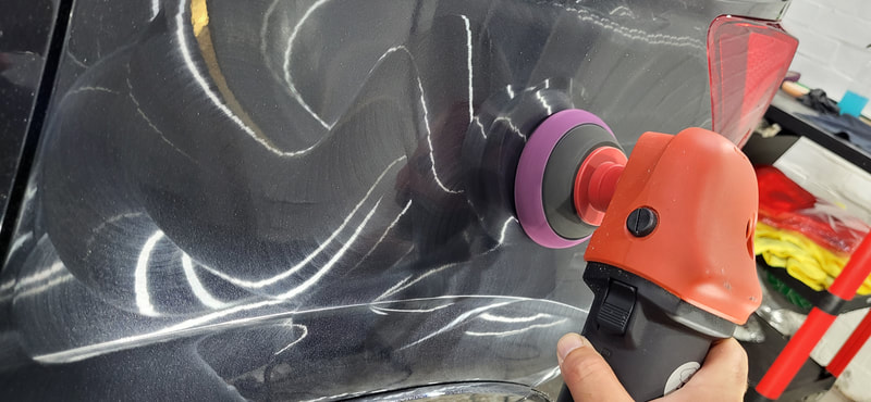 Paint Correction being carried out at DMD Car Detailing near Greenock