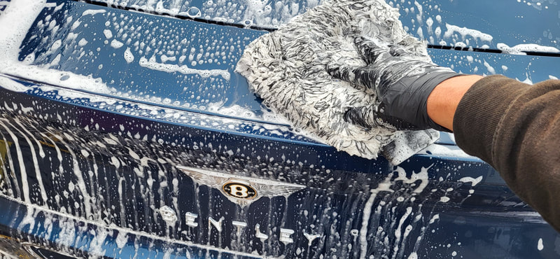 Bentley having thorough wash and decontamination at DMD Car Detailing