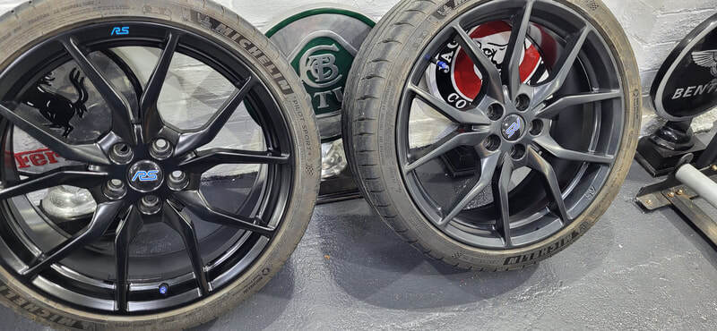 Finished ceramic-coated alloy wheel with high-gloss protection