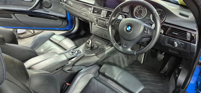 Fresh interior on BMW M3 after detailing at DMD Car Detailing near Giffnock