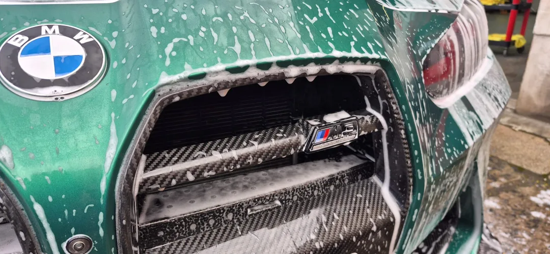 BMW M3 Touring being washed safely at DMD Car Detailing, Paisley