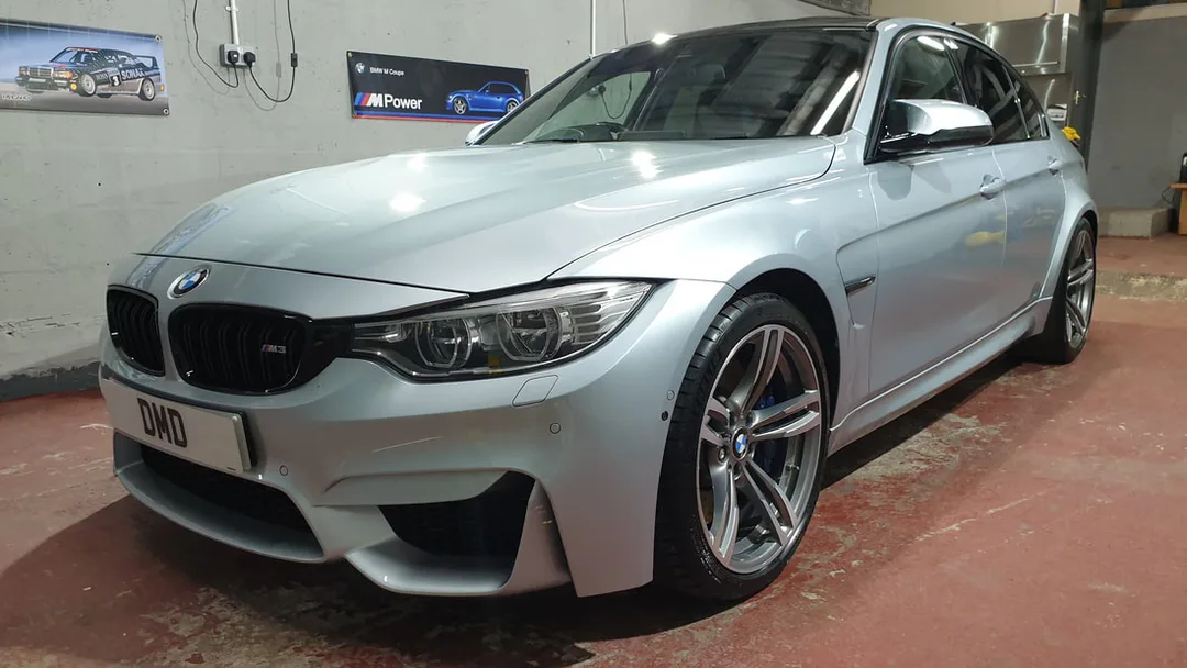 BMW F30 M3 after paint correction and ceramic coating service