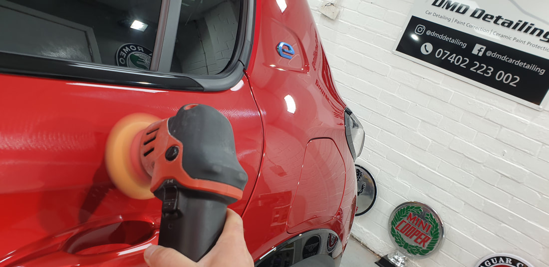 Paint Correction being carried out on car at DMD Car Detailing.