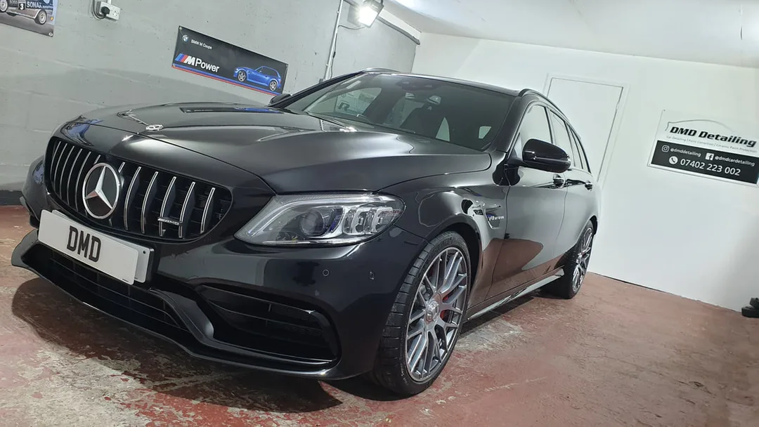 Mercedes C63 after Single Stage Machine Polish and Ceramic Coating in Paisley at DMD Car Detailing