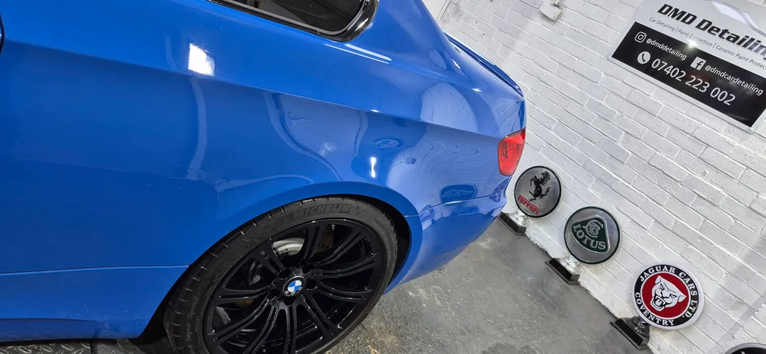 Close-up of glossy paintwork after machine polishing, Paisley