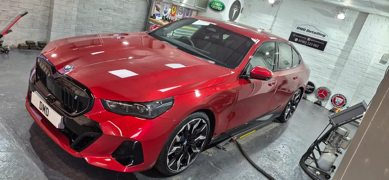 BMW i5 paintwork looking glossy after New Car Ceramic Coating by DMD Car Detailing in Paisley near Glasgow