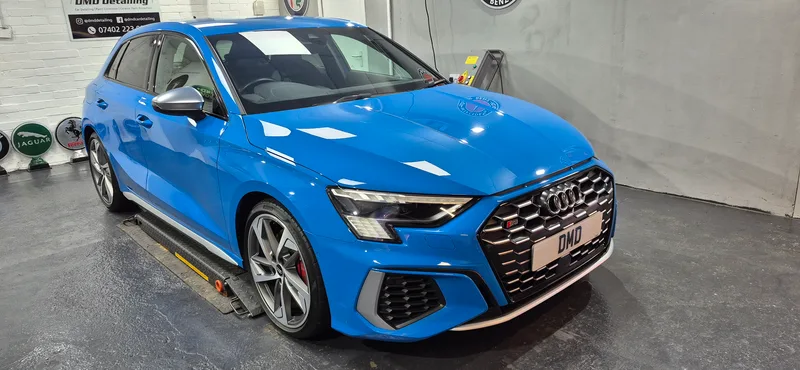Audi S3 after undergoing ceramic coating treatment at DMD Car Detailing in Paisley near Glasgow.