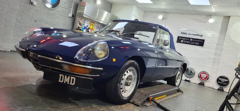 Classic Fiat Spider after detailing in Paisley at DMD Car Detailing near Linwood