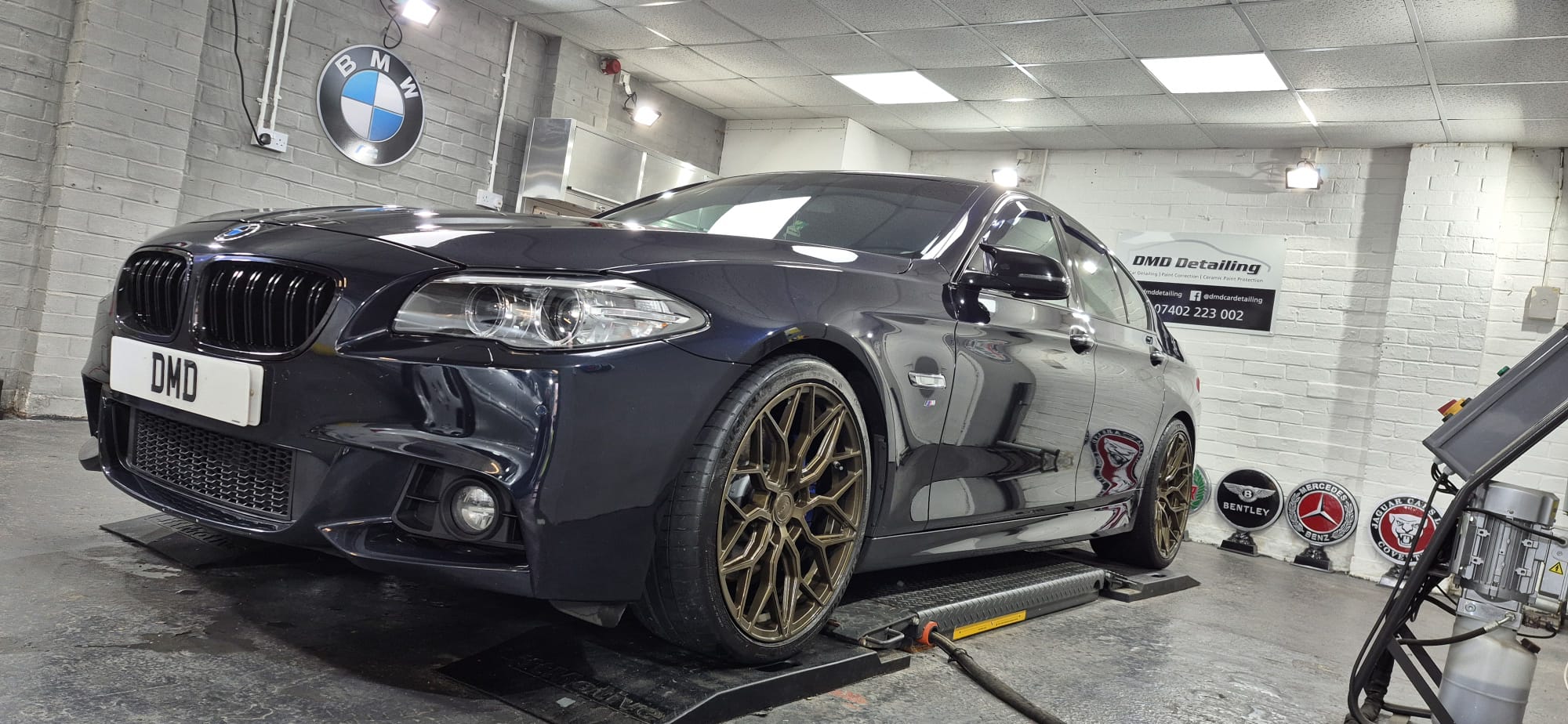 Carbon Black BMW 535d after Exterior Protection Detail at DMD Car Detailing in Paisley