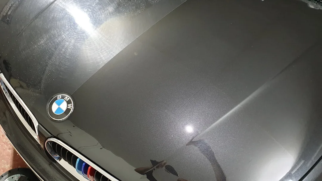 BMW showing the difference a multi stage machine polish can make