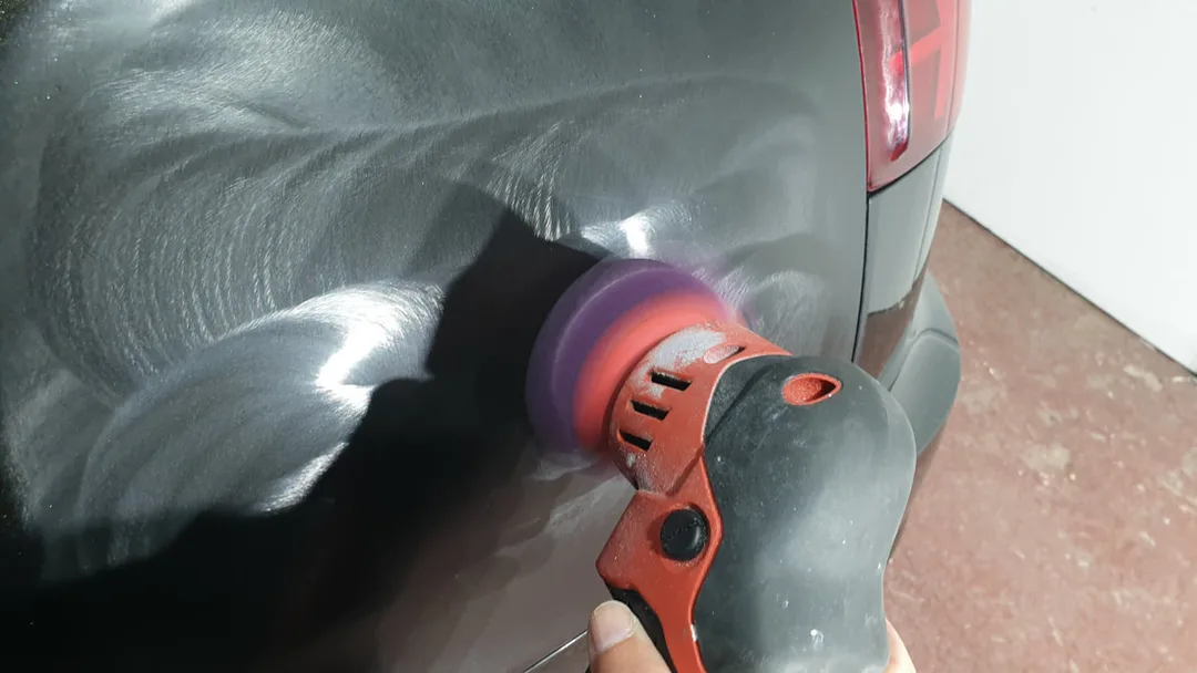 Audi S6 during first stage of paint correction in Paisley by DMD Car Detailing