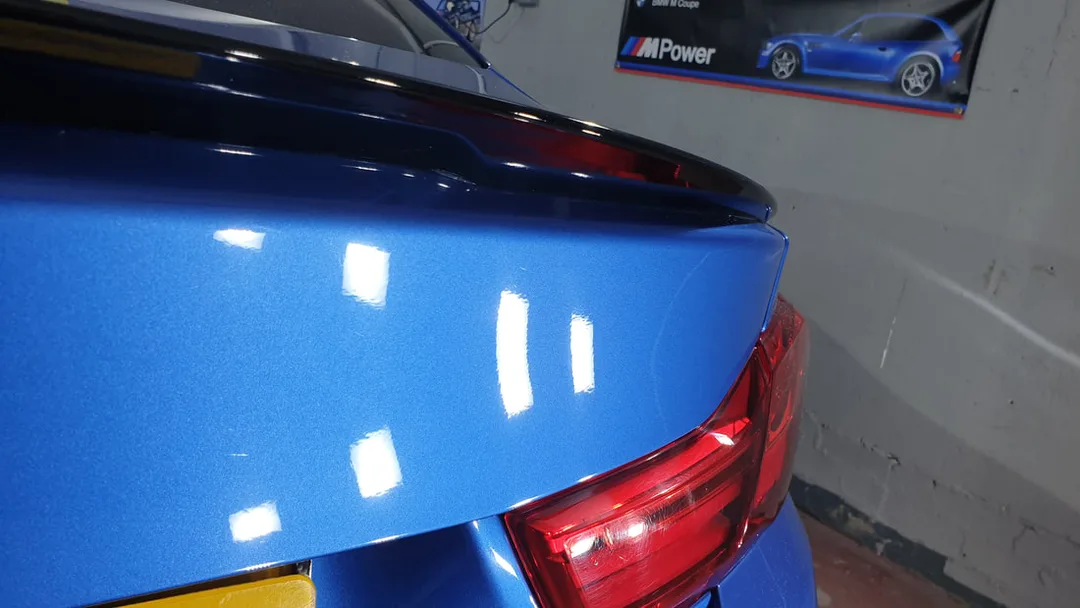 BMW 4 Series Coupe boot area after two stage paint correction in Paisley by DMD Car Detailing near Glasgow