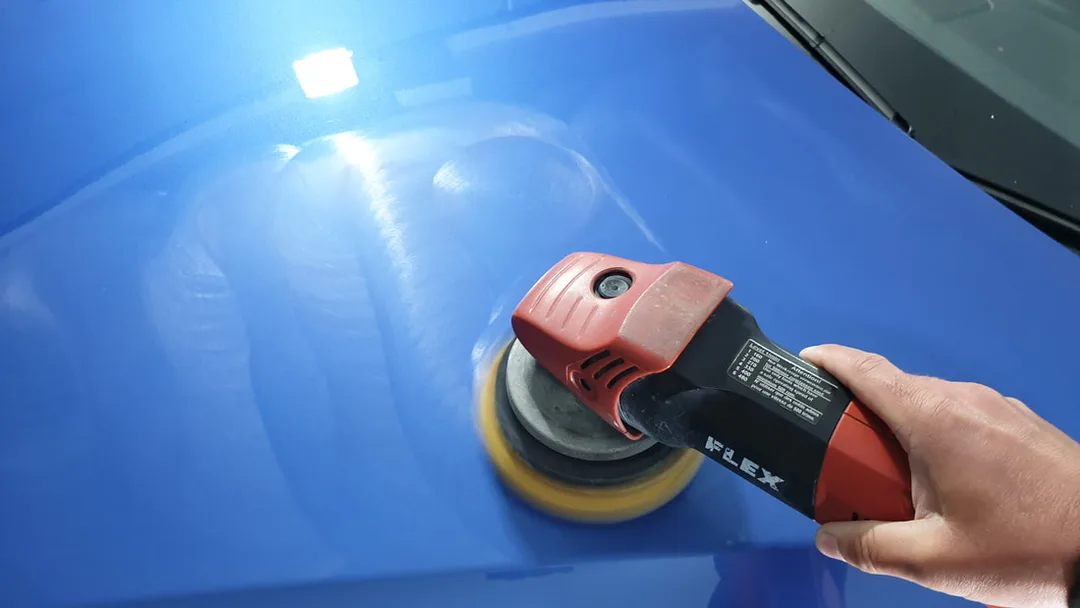 BMW 4 Series Coupe bonnet during second stage of paint correction in Paisley at DMD Car Detailing