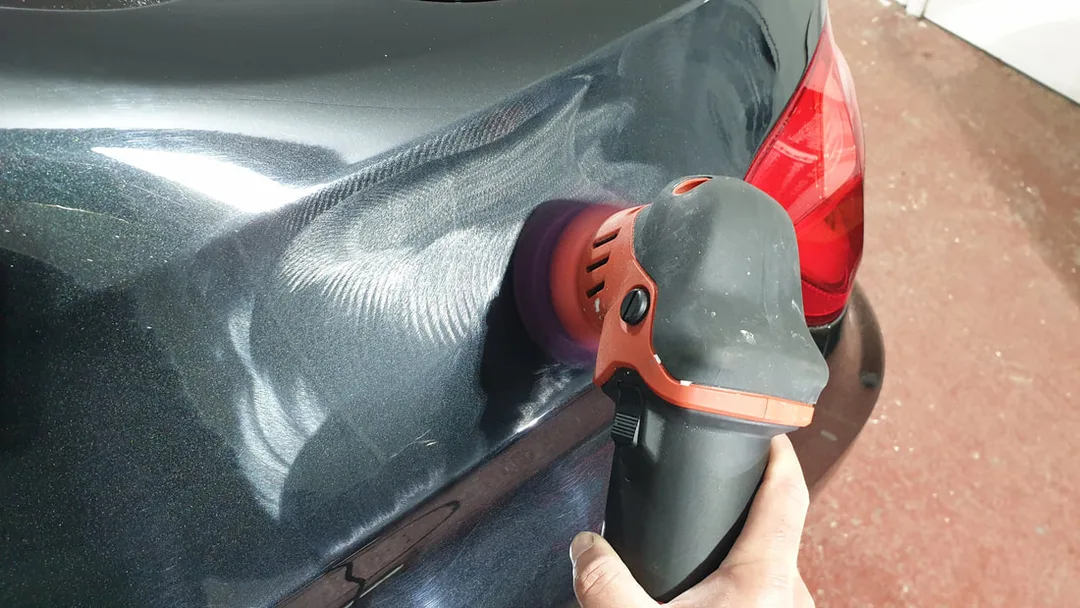 BMW 335d during first stage of paint correction in Paisley by DMD Car Detailing