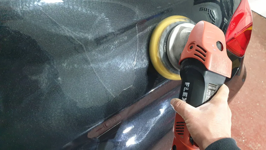 BMW 335d during second stage of paint correction in Paisley by DMD Car Detailing near Glasgow