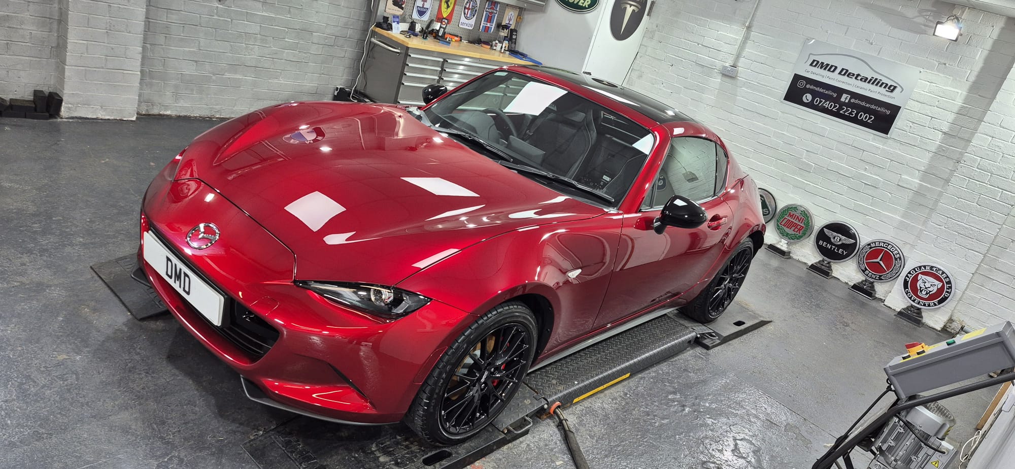 Glossy finish on this Mazda MX-5 after ceramic paint protection