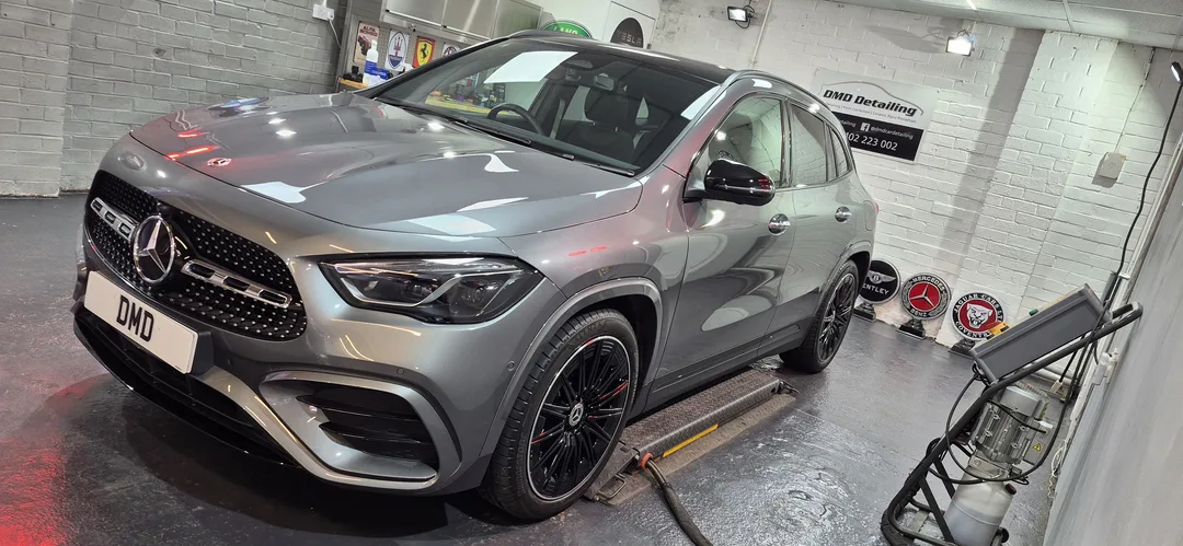 Finished Mercedes GLA in Paisley workshop after new car protection detail