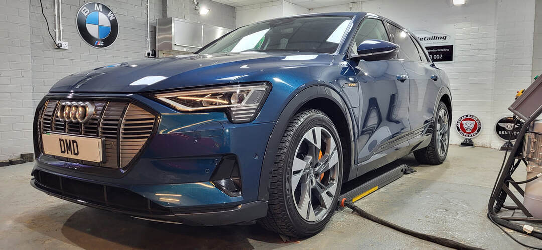 Audi after undergoing multi stage machine polishing with my major paint correction detail near Glasgow at DMD Car Detailing in Paisley.