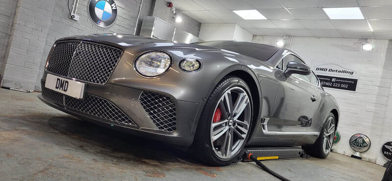 Bentley after undergoing swirl mark removal and ceramic coating in Paisley near Glasgow by DMD Car Detailing