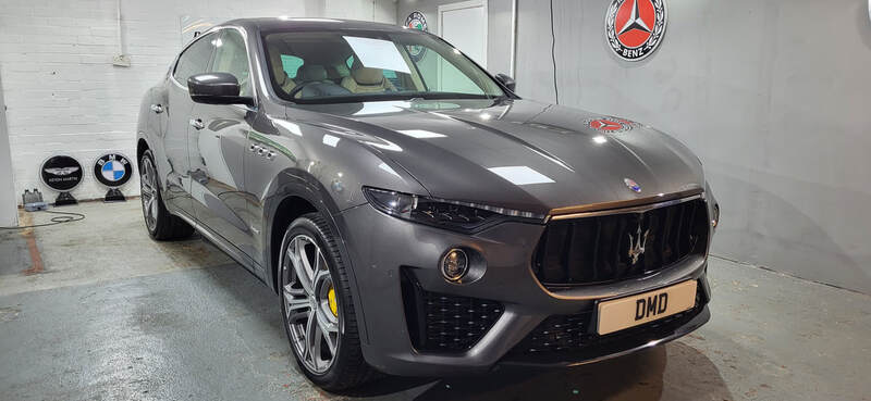 Maserati looking smooth and swirl free after paint correction in Paisley near Glasgow
