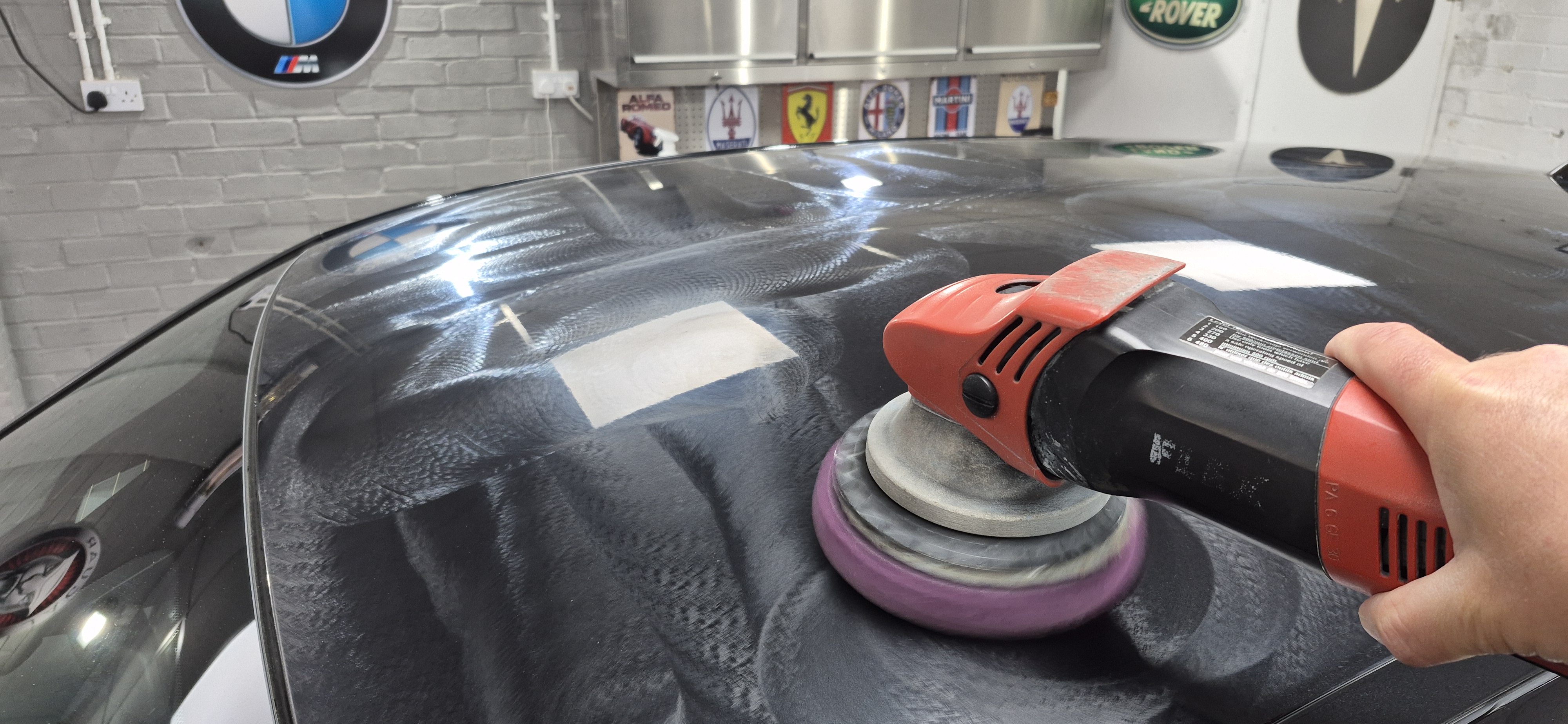 Two stage paint correction being carried out on BMW X4