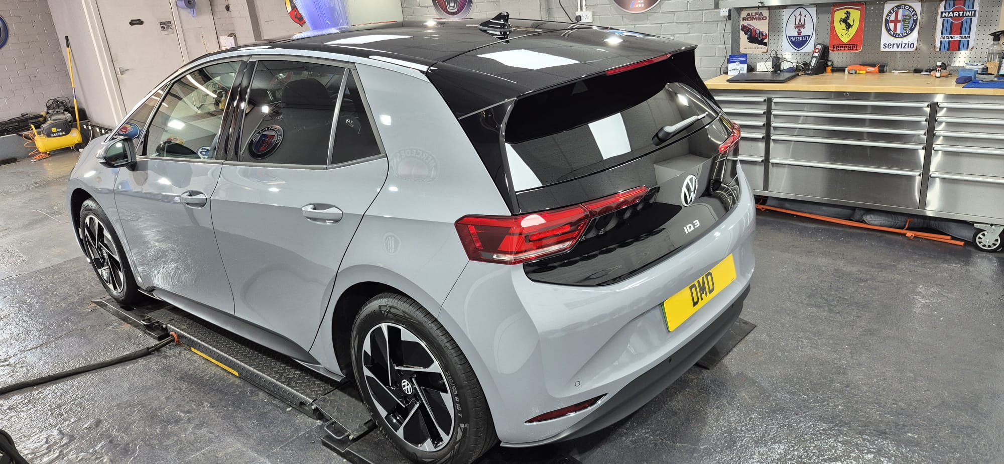 Volkswagen iD 3 after undergoing New Car Ceramic Coating in Paisley near Glasgow at DMD Car Detailing