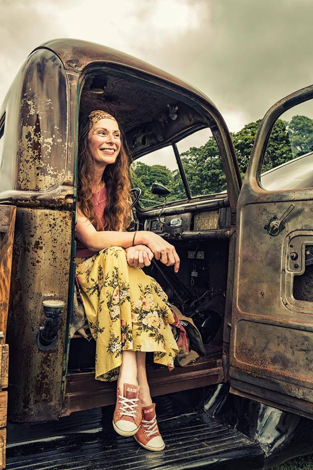 Lisa and the Ford Truck at the Mount Edgcumbe Car Show 2018