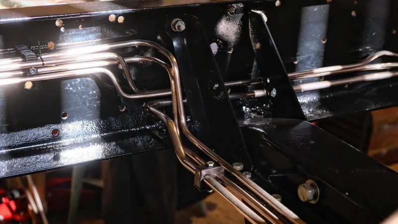 New metal brake lines on a Bedford truck