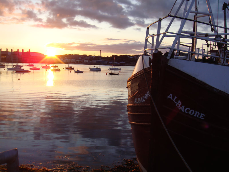 Former fishing trawler Albacore N303 in Torpoint harbour