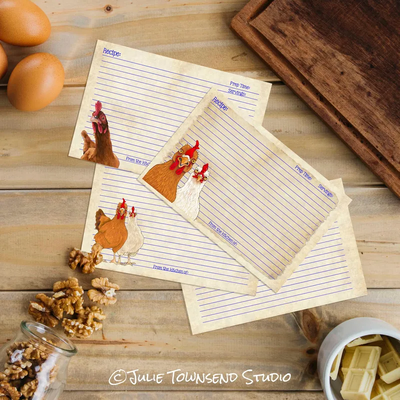 RC 132 - CHICKEN LOVER SET 1 - Set of 12 Recipe Cards