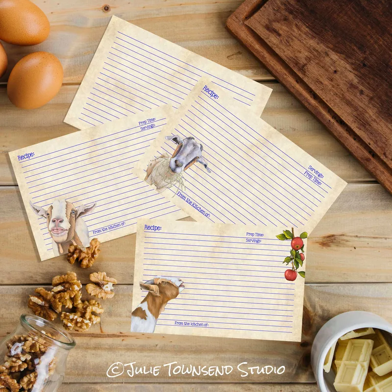RC 130 -  GOAT LOVER SET 2 - Set of 12 Recipe Cards