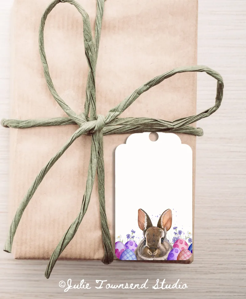Gift Tags - Easter Bunny 2 - set of 8 handmade gift tags